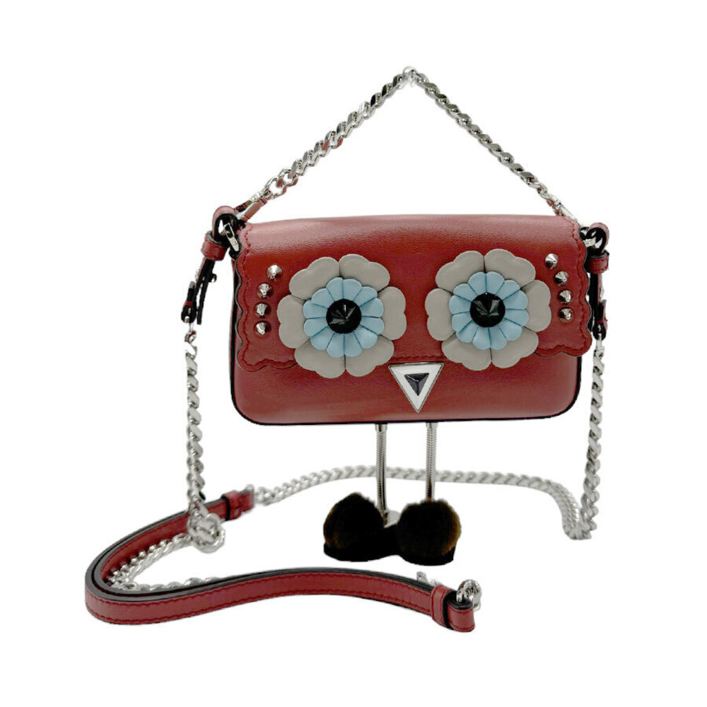 Fendi shoulder bag reddish brown leather